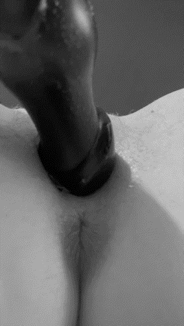 Girlfriends tight pussy stretching around a thick knot Gifs