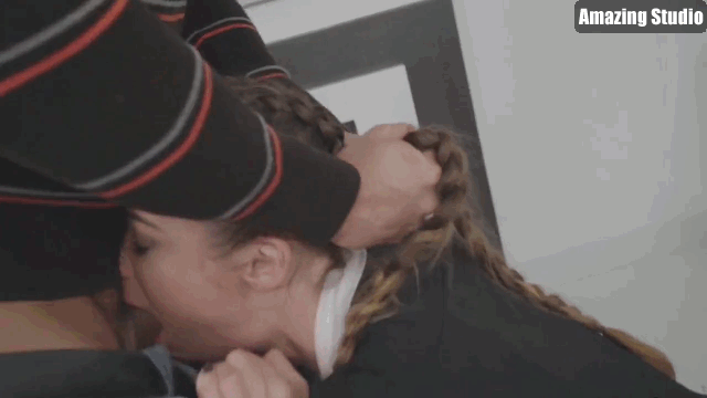 Pigtails are useful to fuck the face #1 Gifs