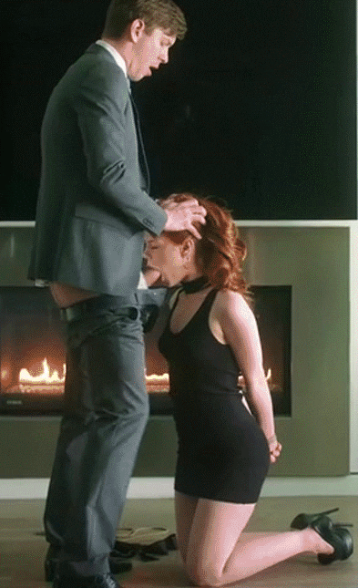 Redhead Secretary Sucks it Hard Gifs