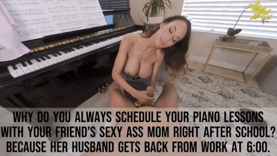 You're not getting any better at piano, but you still enjoy getting "lessons" from your friend's hot mom Gifs